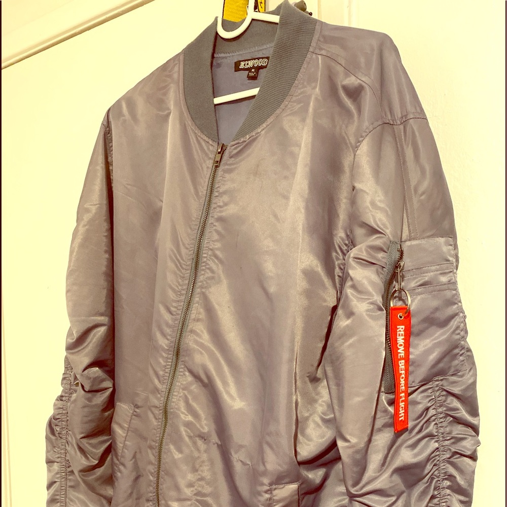 Gray Elmwood Lightweight Bomber Jacket